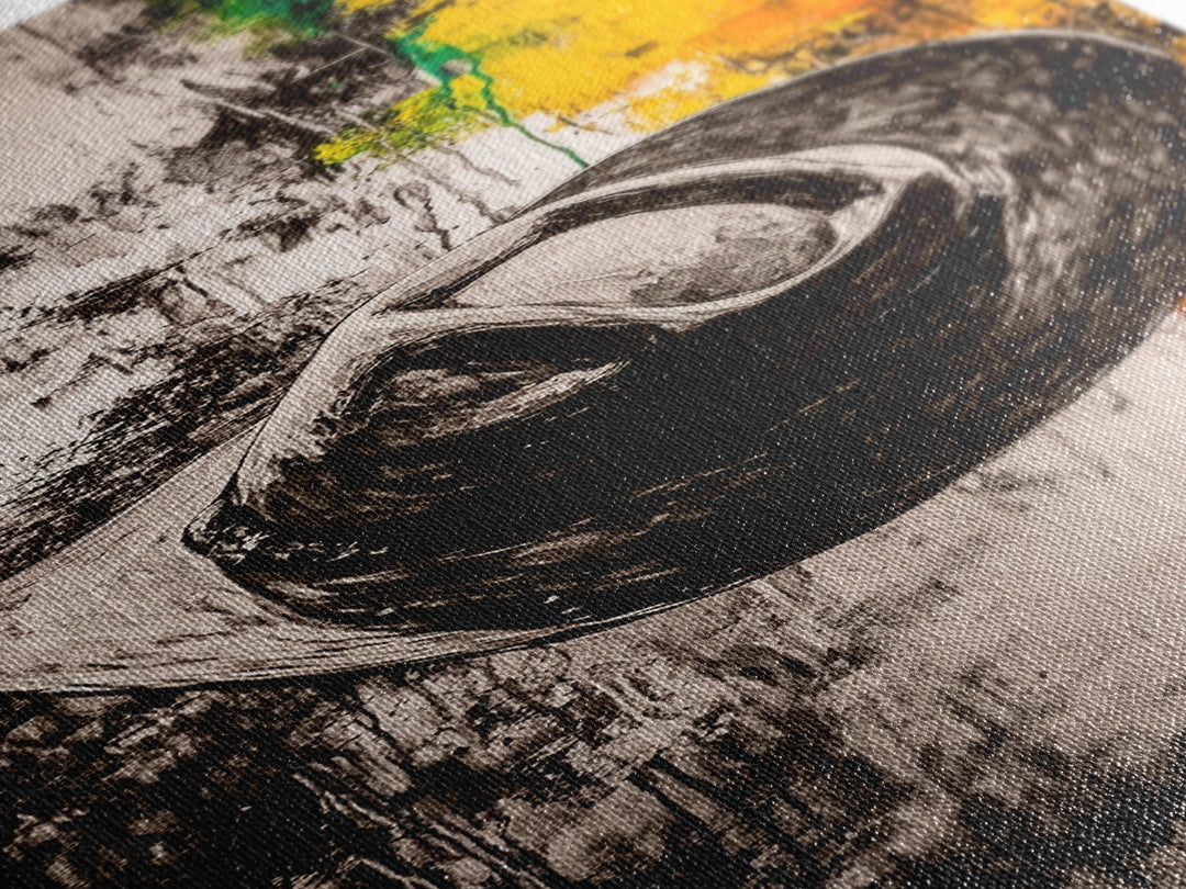 Black and White Cowboy Hat Framed Canvas Print, Moody Art, Southwest Wall Art, Rustic Wall Art, Wabi Sabi Art, Extra Wide Art