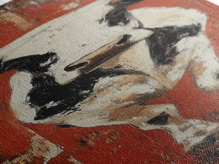 Bold Western Cowboy Framed Canvas Print rustic decor farmhouse art southwest wall art tall narrow art moody art extra wide art