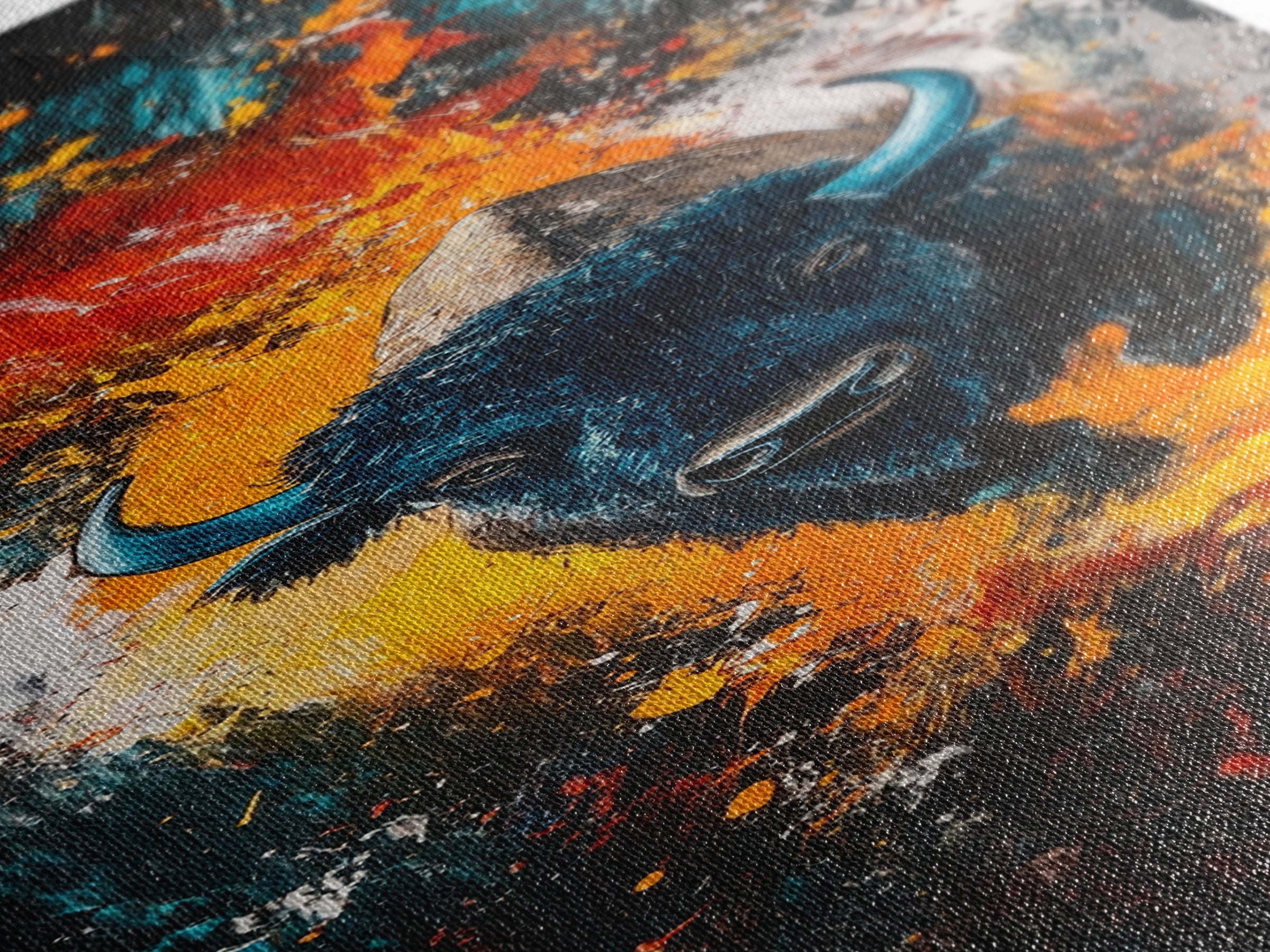 Abstract Bison Canvas Print Southwest Wall Art Rustic Decor Tall Narrow Art Living Room Art Vertical Wall Art Gift Idea Him