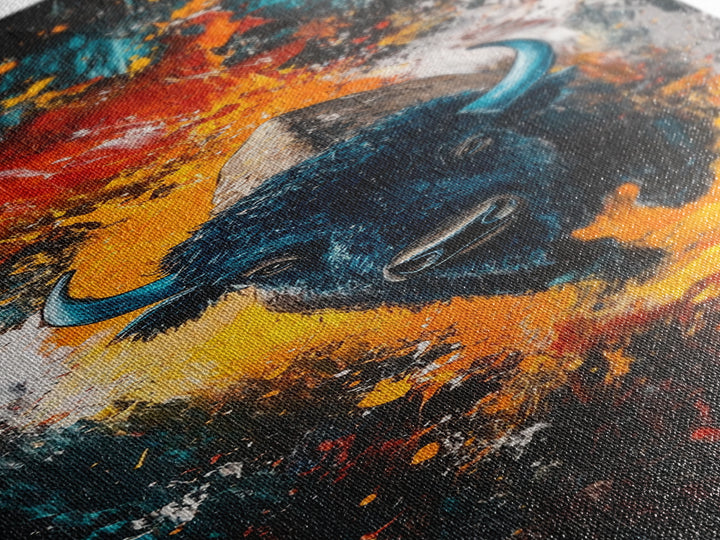 Abstract Bison Canvas Print Southwest Wall Art Rustic Decor Tall Narrow Art Living Room Art Vertical Wall Art Gift Idea Him