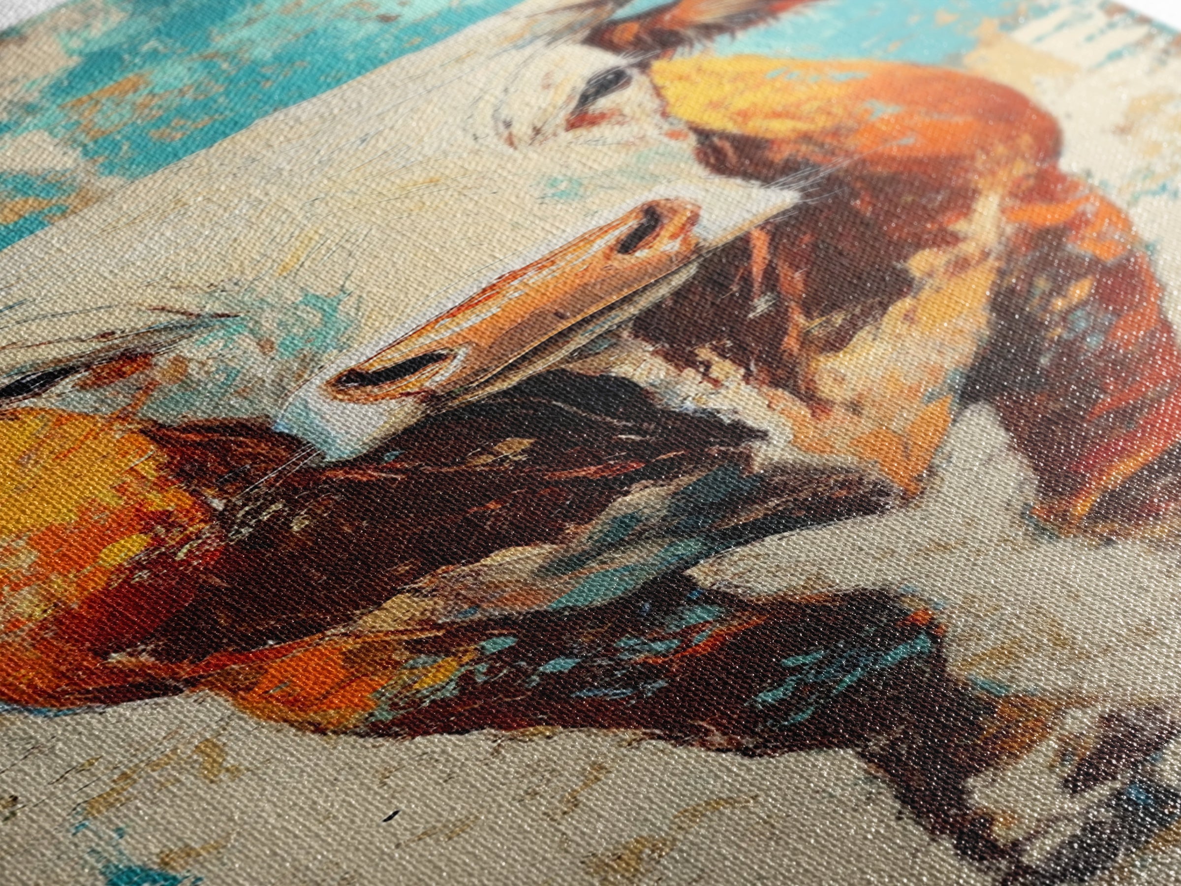 Abstract Western Bull Framed Canvas Print rustic decor farmhouse wall art southwest wall art geometric wall art gift idea for him