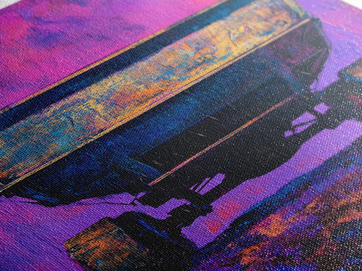 Abstract Mine Cart Framed Canvas Print custom car painting industrial decor rustic art moody art blotter art unique wall art extra wide art