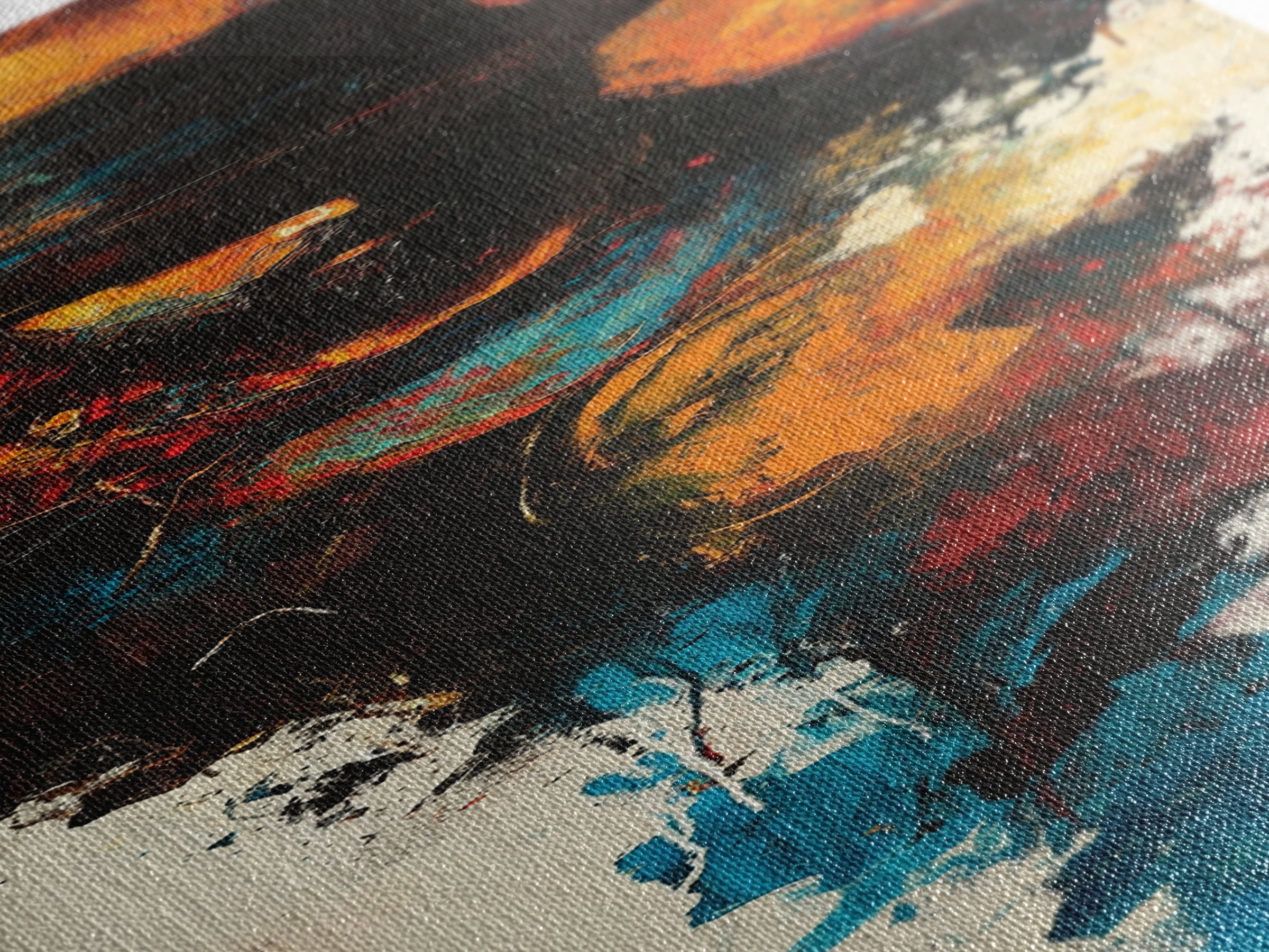 Abstract Cowboy Painting Framed Canvas Print chicano art rustic wall art dark romance painting western decor moody art above couch art