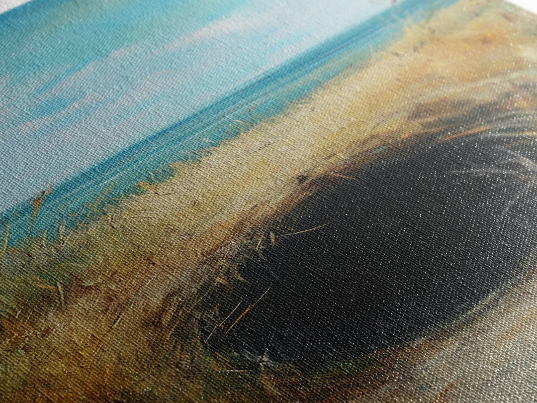 Dark Rabbit Hole Canvas Print, Wabi Sabi Art, Moody Art, Coastal Landscape Art, Minimalist Art, Living Room Art, Extra Wide Art