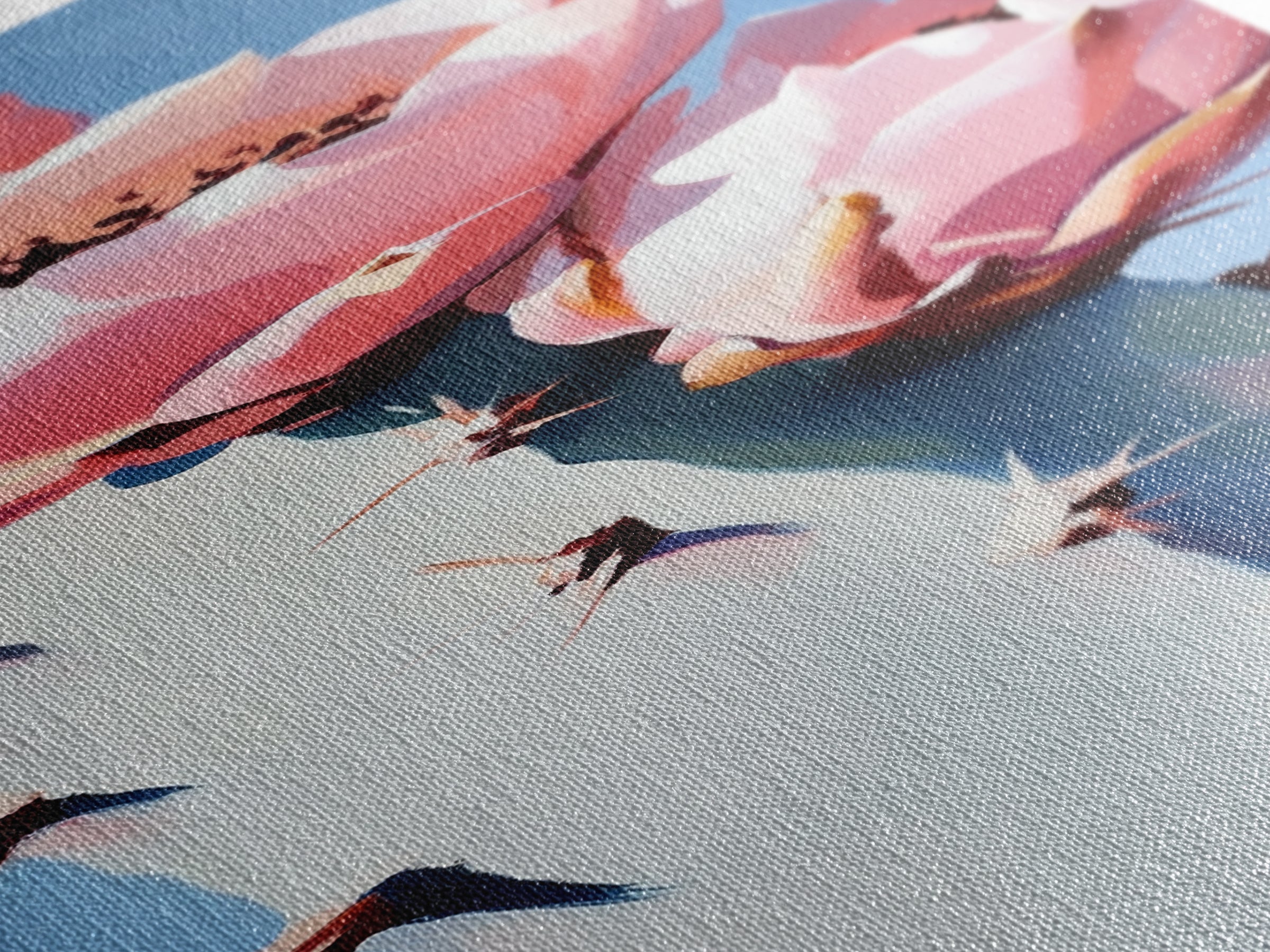 Blooming Cactus Painting Canvas Print, Southwest Wall Art, Botanical Prints, Pink Abstract Art, Desert Decor, Vertical Wall Art