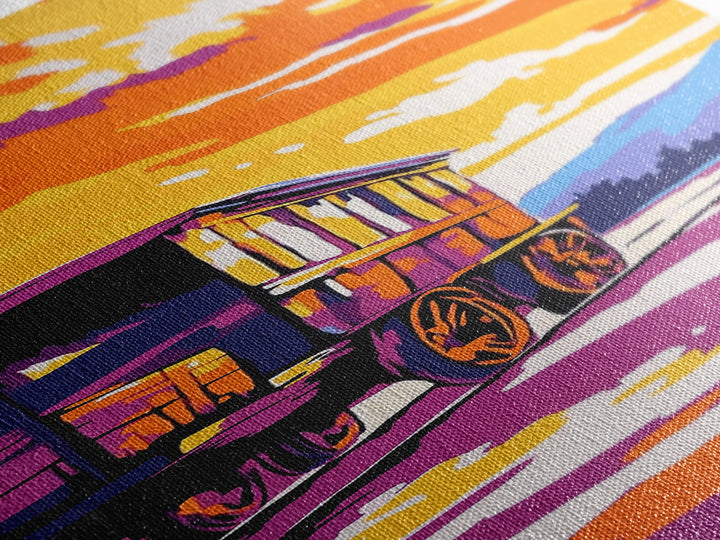 Colorful Sunset Wagon Canvas Print rustic art southwestern wall art farmhouse art boho art moody art above bed wall art