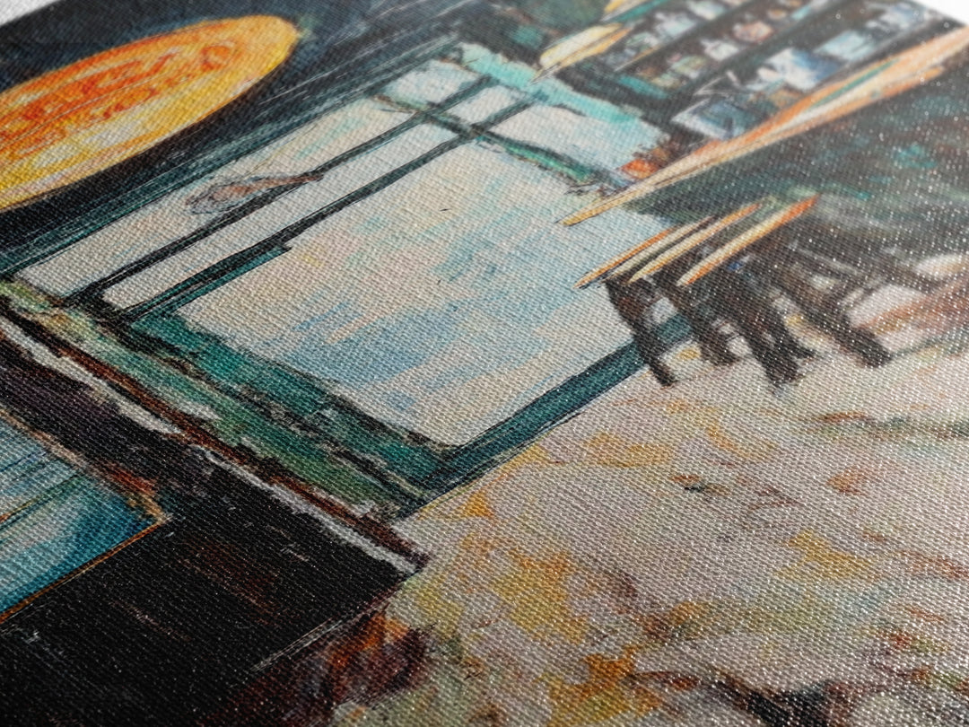 Rustic Bar Scene Framed Canvas Print, Espresso Martini Wall Art, Moody Art, Long Narrow Wall Art, Rustic Decor, Above Sofa Art, Gift Idea