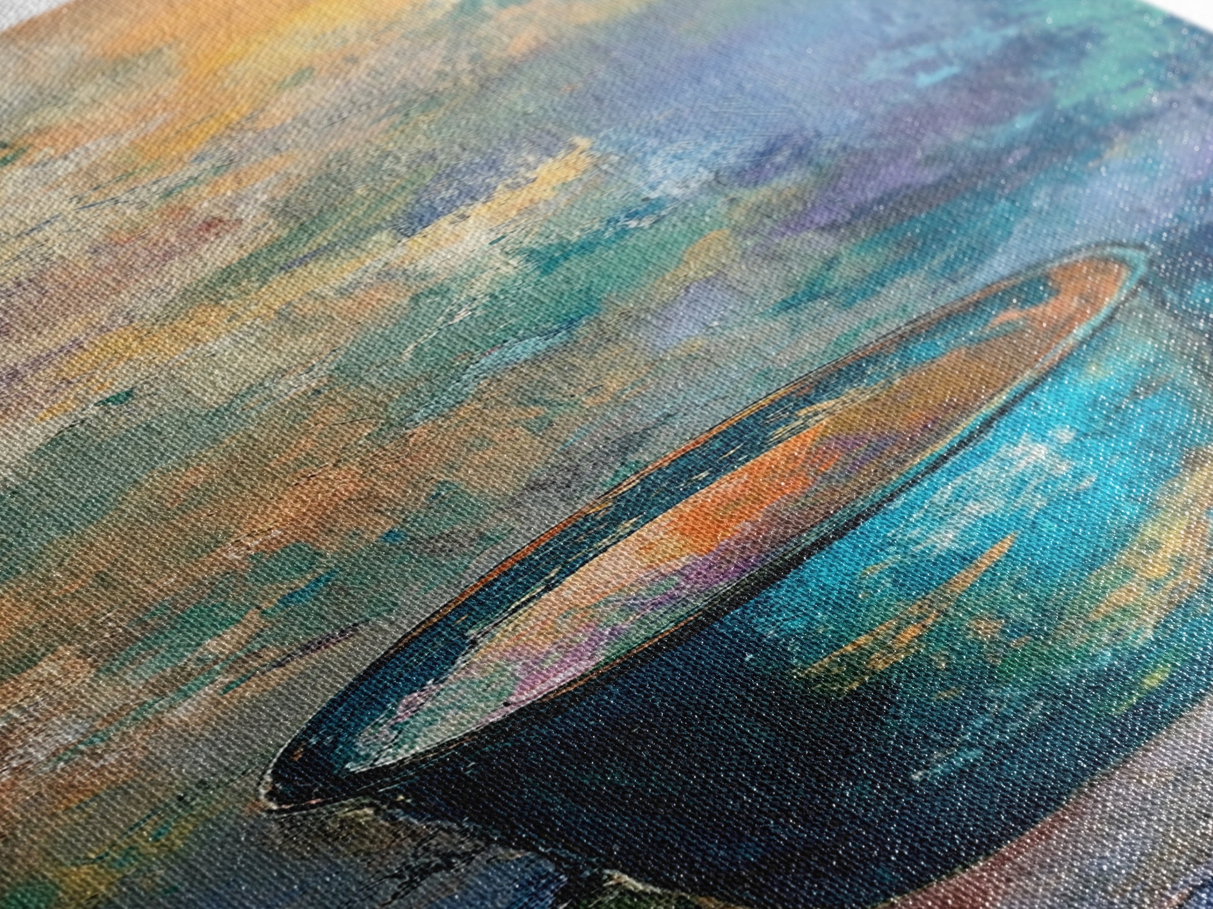 Abstract Blue Cup Framed Canvas Print rustic art farmhouse art coastal cowgirl wall art teal wall art kitchen decor wabi sabi wall art