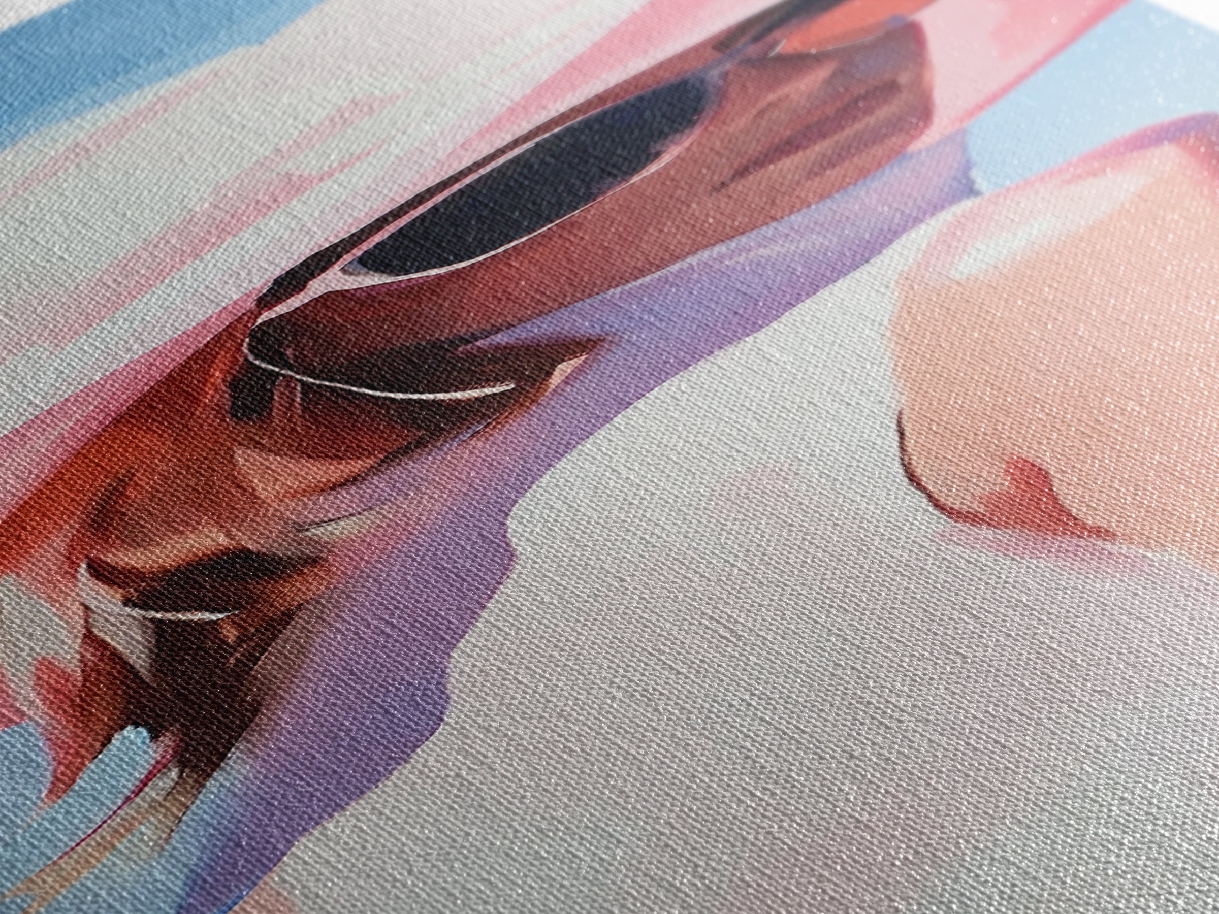 Chic Woman in Pink Hat Light Pink Wall Art Framed Canvas Print Fashion Illustration Modern Home Decor Bedroom Art