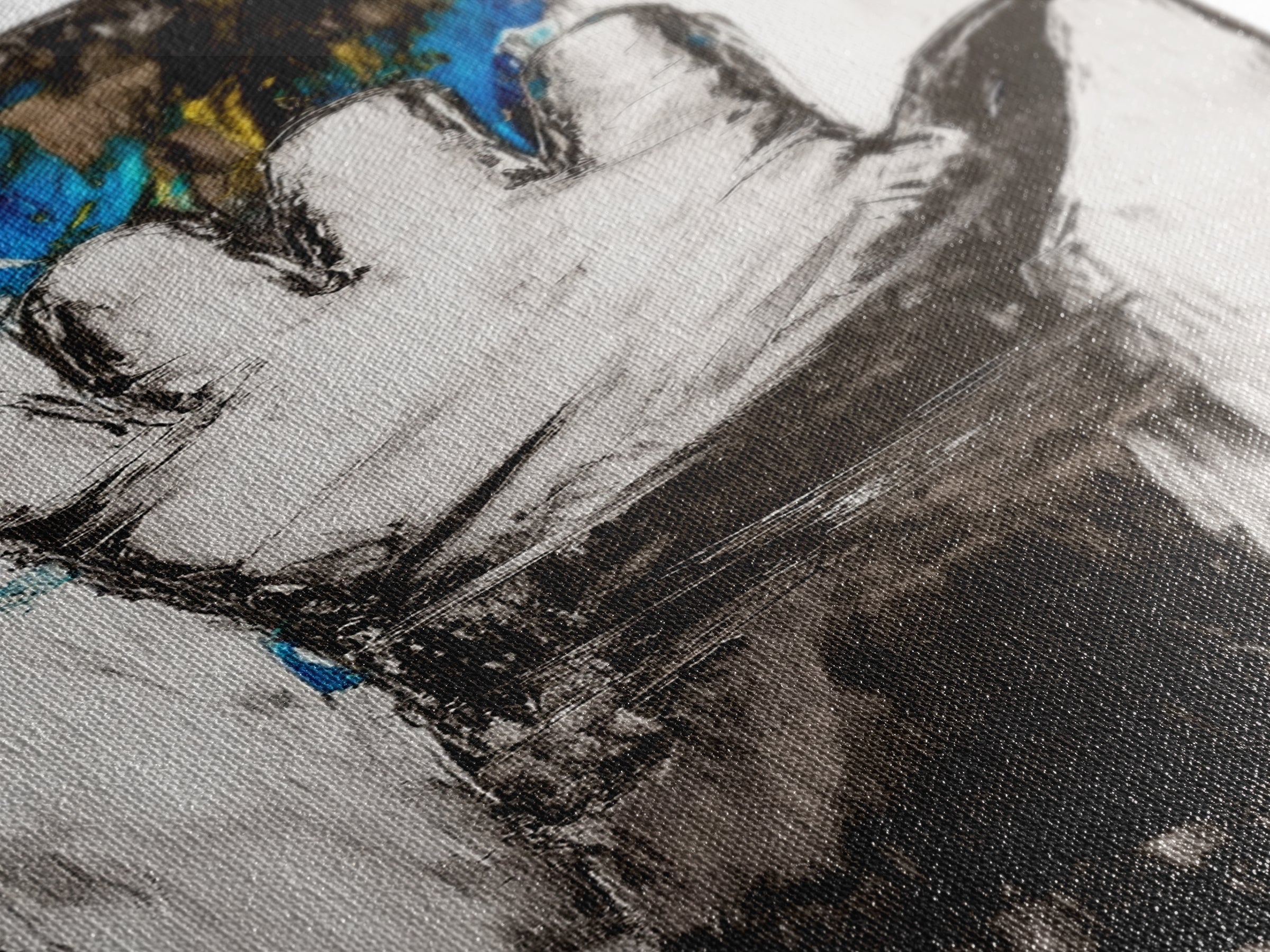 Abstract Hand Painting Framed Canvas Print moody art dark romance painting geometric wall art contemporary home decor unique gift