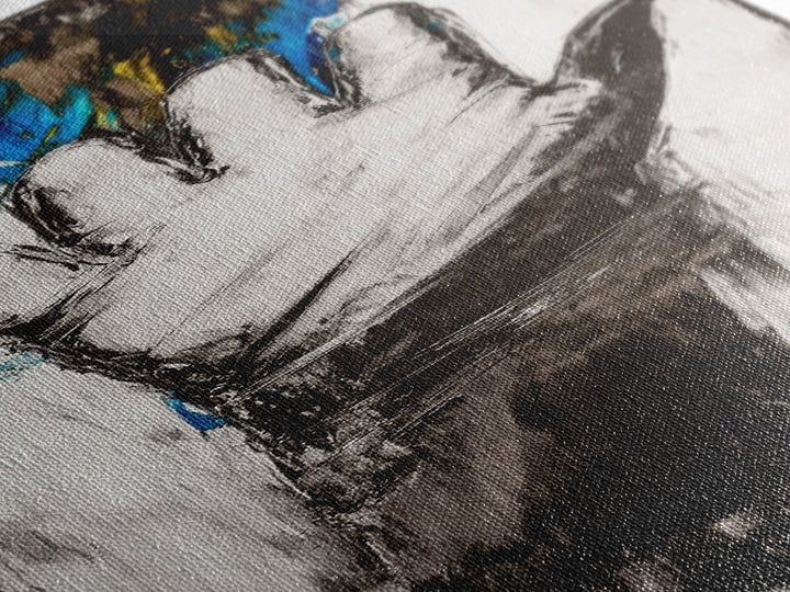 Abstract Hand Painting Framed Canvas Print moody art dark romance painting geometric wall art contemporary home decor unique gift