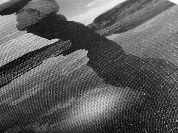 Lone Cowboy, Reflection Photography, Framed Canvas Print, Rustic Art, Moody Wall Art, Extra Wide Art, Southwest Wall Art