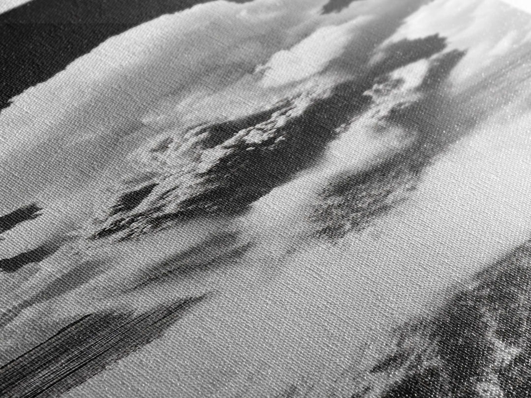 Explosive Ocean Wave, Framed Canvas Print, coastal décor, nautical painting, seascape painting, black and white photography,  panoramic art