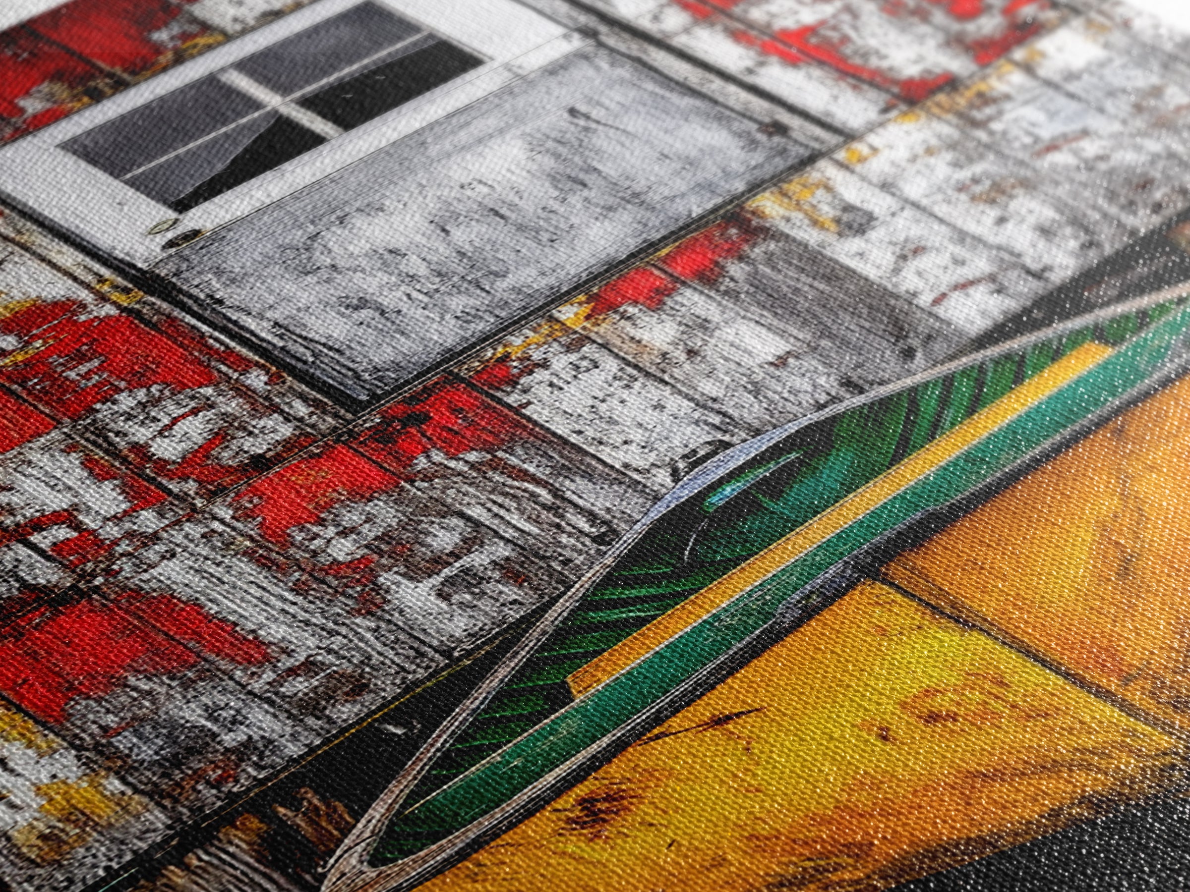 Rustic Barn Boat Reflection Painting Framed Canvas Print | Nautical Wall Art | Rustic Decor | Coastal Painting | Maine Oil Painting