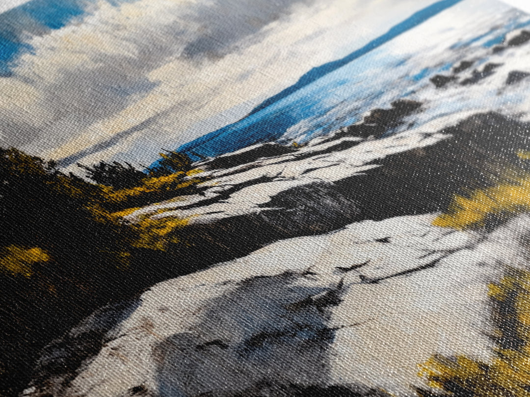 Coastal Landscape, Maine oil painting, seascape painting, landscape painting, nautical wall art, extra wide art, framed canvas print