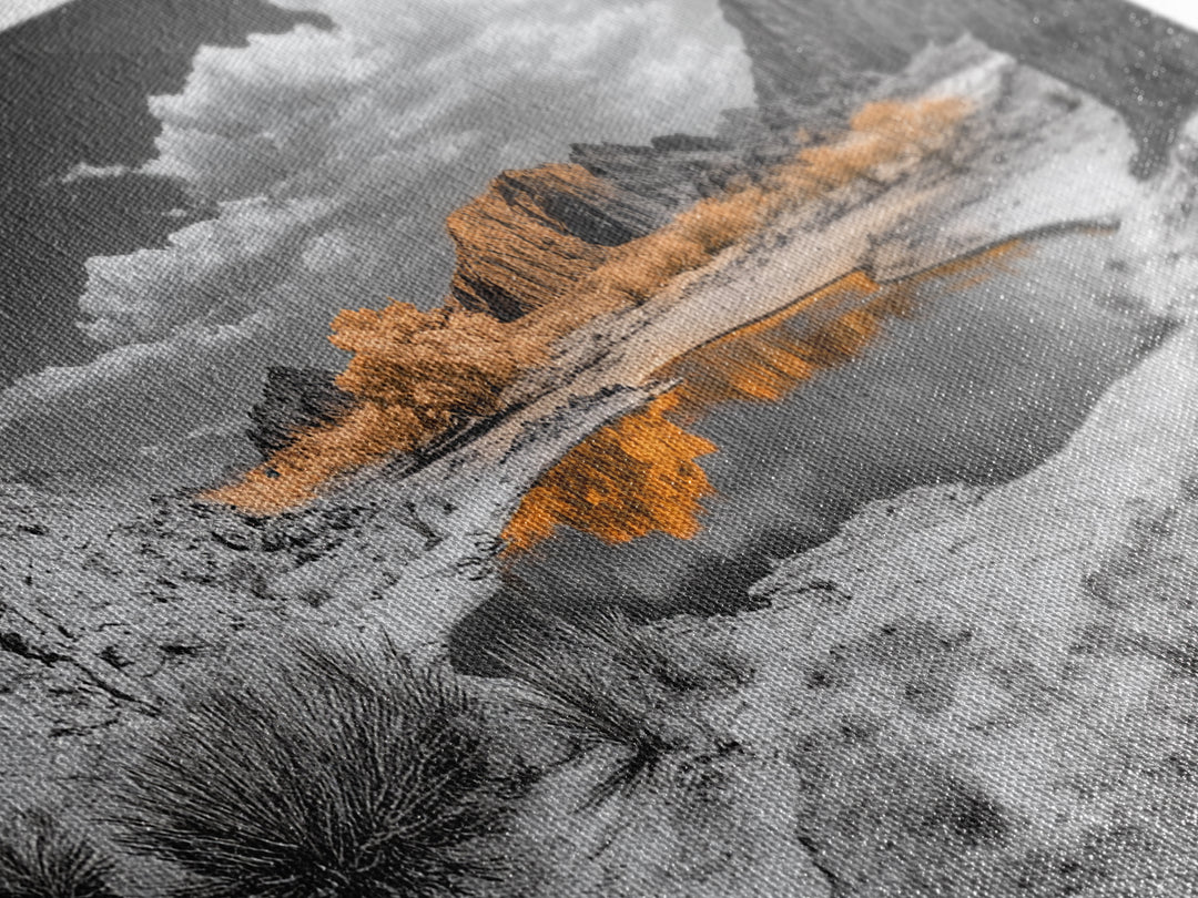 Desert Oasis Reflection Canvas Print Joshua Tree Art Southwest Wall Art Panoramic Art Above Sofa Art Gift Idea Rustic Wall Art