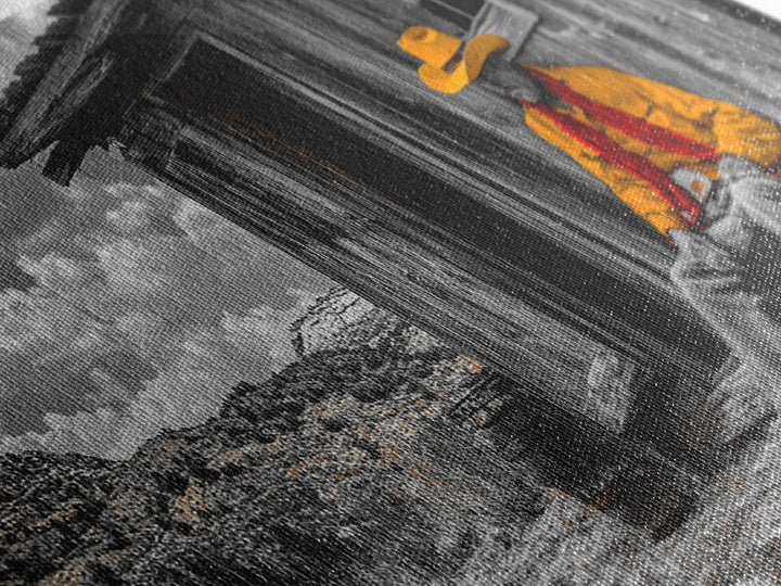 Cowboy Cabin Framed Canvas Print | Rustic Wall Art | Southwest Decor | Chicano Art | Above Couch Art | Moody Art | Western Landscape Art