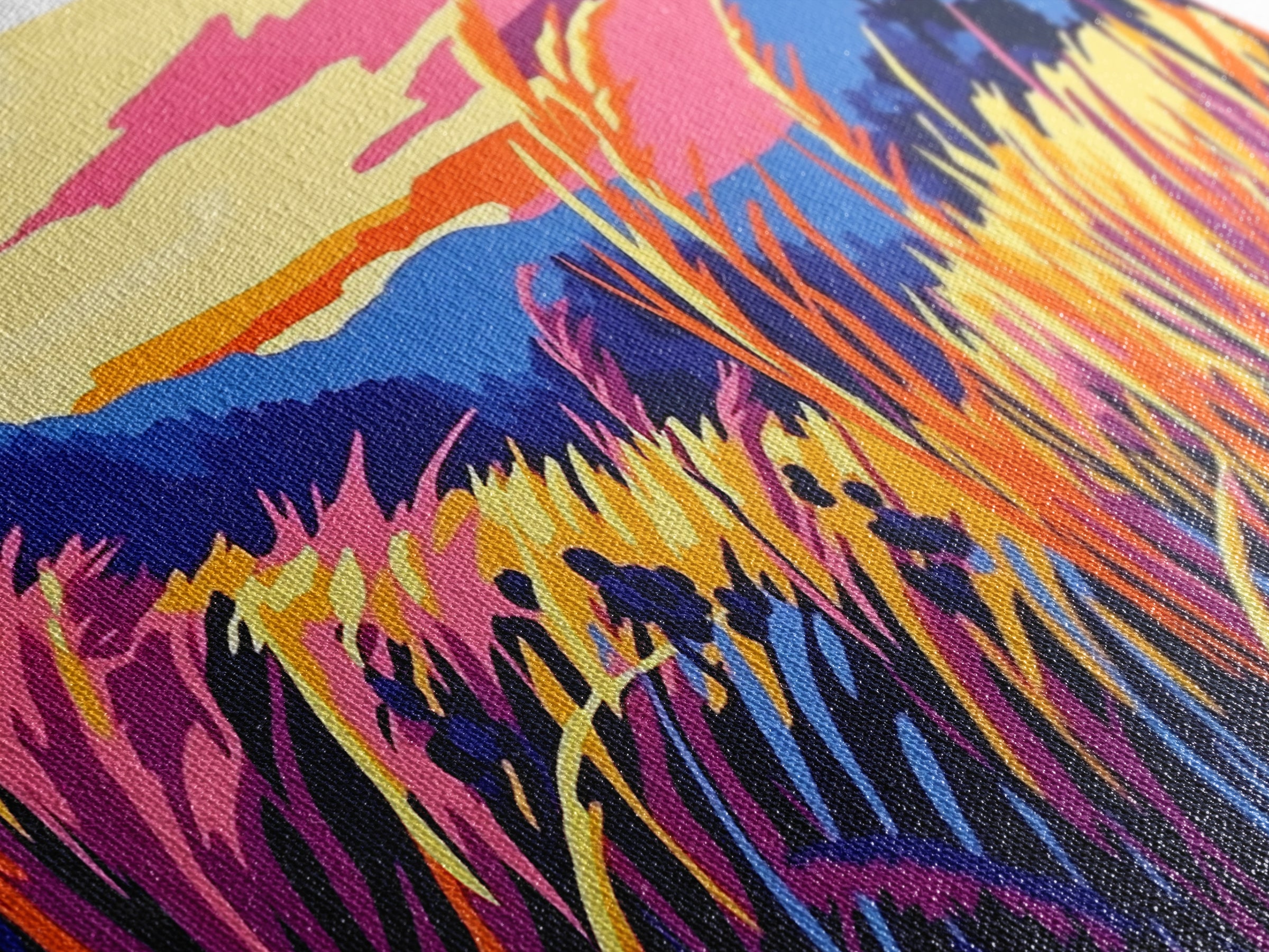 Autumn Field Landscape, fall wall art, panoramic painting, extra wide art, rustic wall art, farmhouse art, canvas print