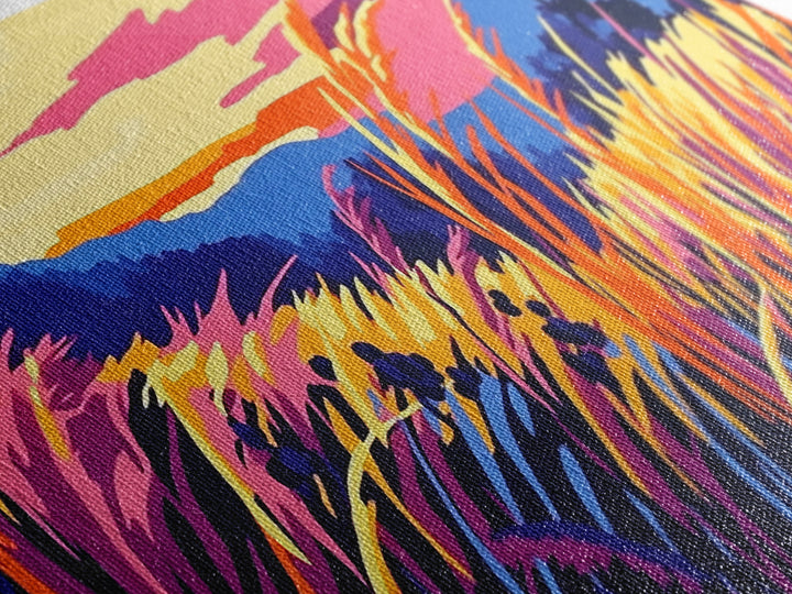 Autumn Field Landscape, fall wall art, panoramic painting, extra wide art, rustic wall art, farmhouse art, canvas print