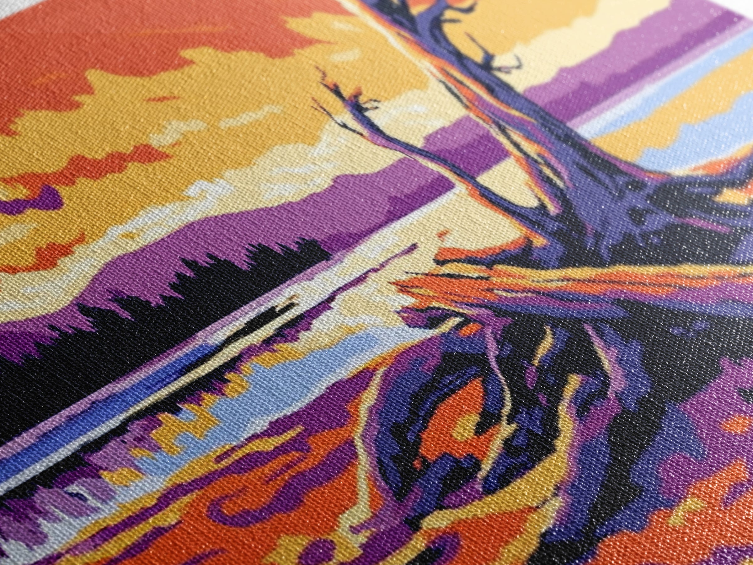 Driftwood Beach Scene, coastal landscape art, nautical painting, rustic wall art, ocean sunset art, panoramic art, framed canvas print