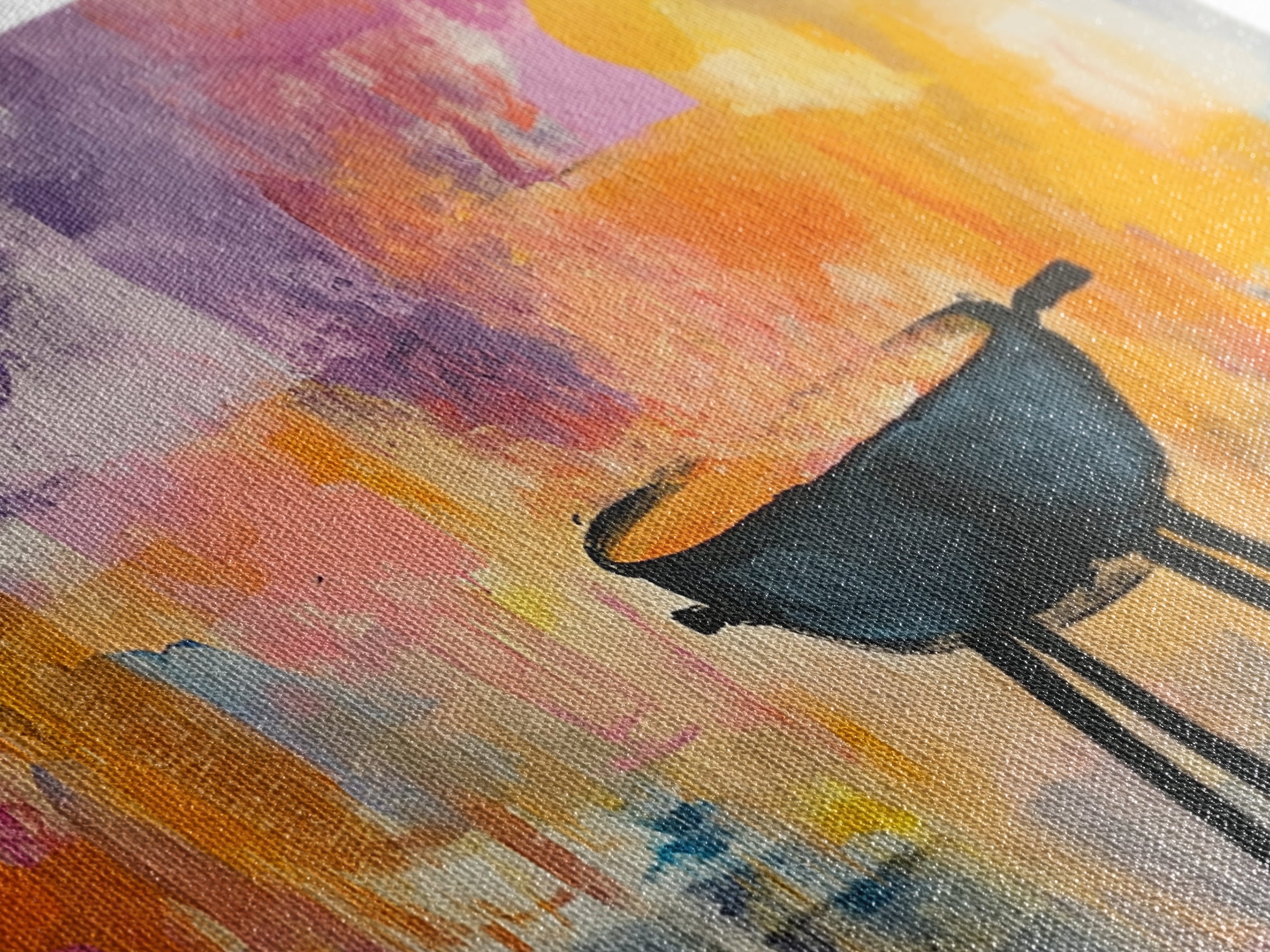 Campfire Art, Rustic Decor, Wild West Painting, Moody Wall Art, Extra Wide Art, Cozy Home Decor, Autumn Painting, Framed Canvas Print