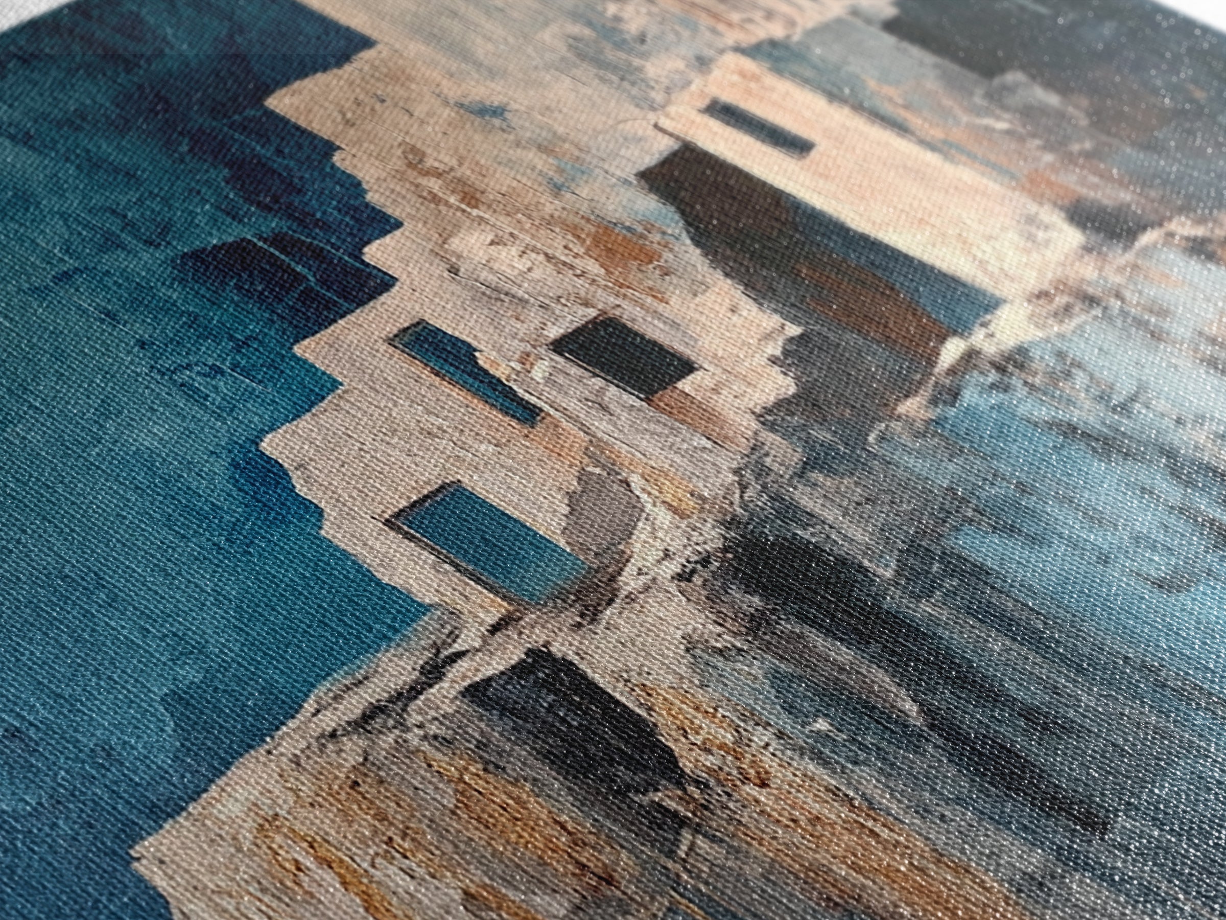 Adobe House, Southwest Wall Art, Boho Art, Wabi Sabi Art, Rustic Decor, Extra Wide Art, Bright Home Decor, Framed Canvas Print