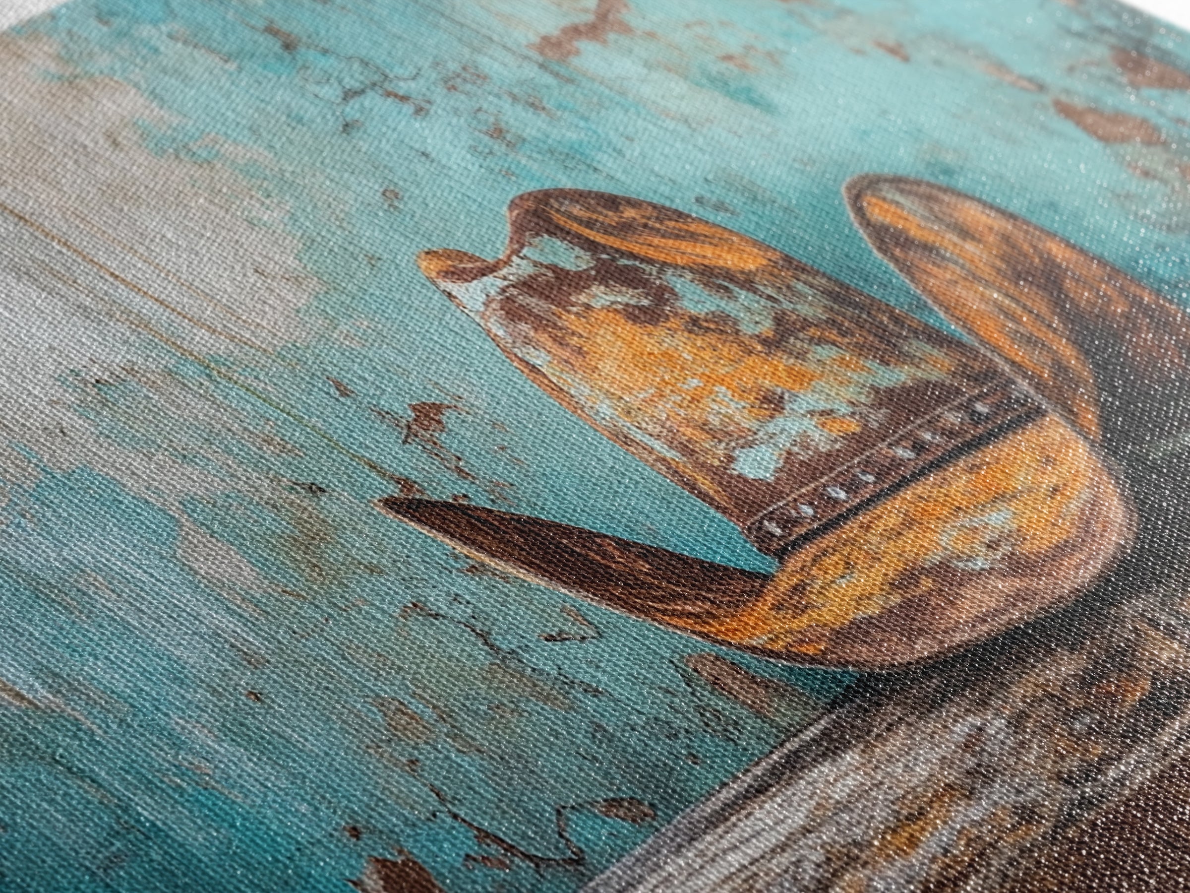 Cowboy Hat Art, Framed Canvas Print, Rustic Decor, Southwest Wall Art, Extra Wide Art, Farmhouse Art, Moody Art, Western Wall Art