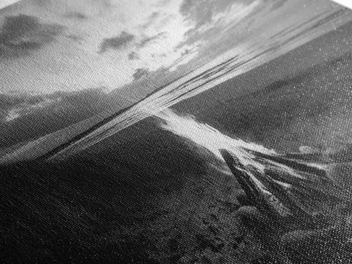 Bonfire on Beach, coastal decor, nautical painting, rustic art, beach sunset print, seascape painting, landscape painting, Framed Canvas Print