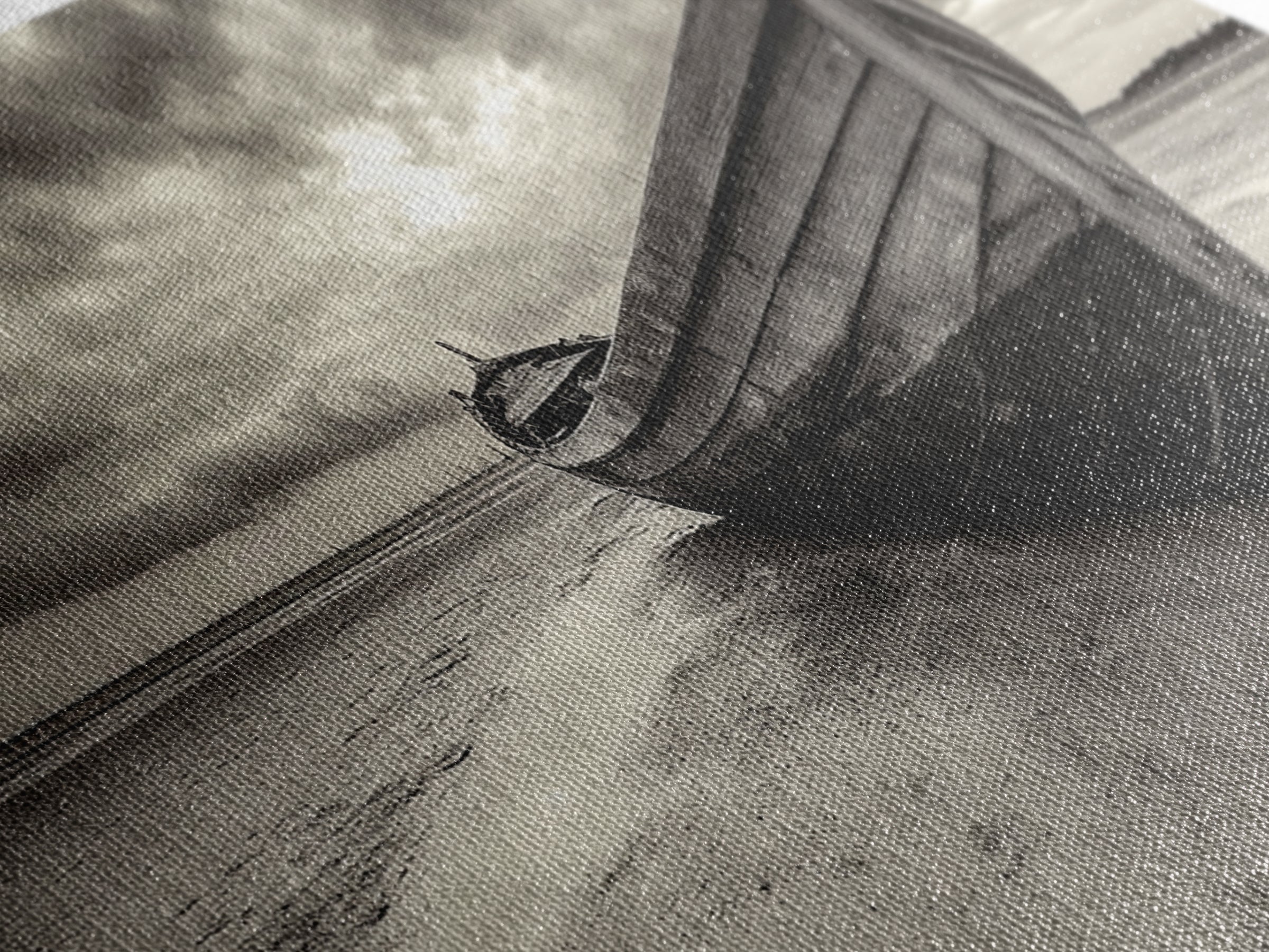 Abandoned Boat, Nautical Wall Art, Coastal Decor, Seascape Painting, Rustic Wall Art, Dramatic Sky, Framed Canvas Print, Panoramic Art