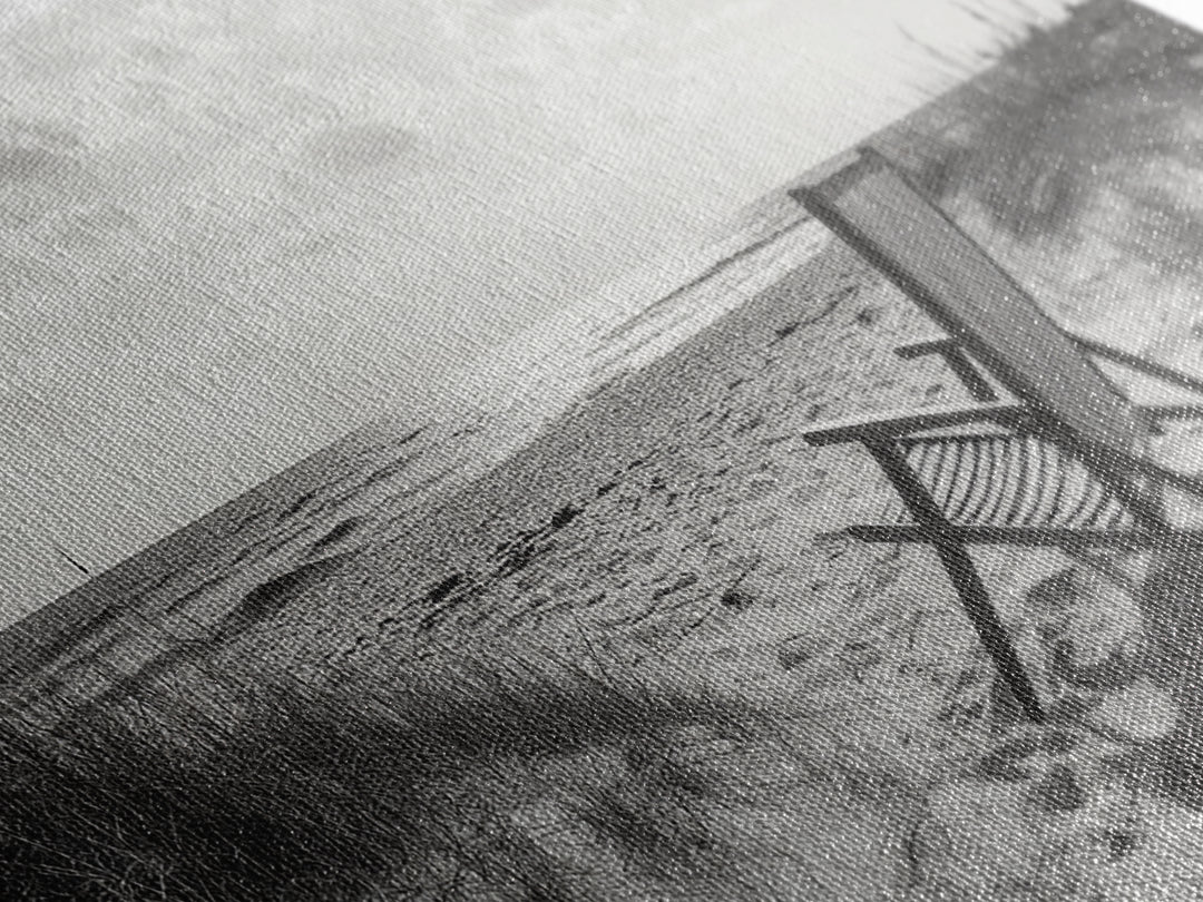 Beach Chair, Coastal Landscape Art, Minimalist Art, Wabi Sabi Art, Ocean View Print, Relaxing Decor, Framed Canvas Print, Nautical Wall Art