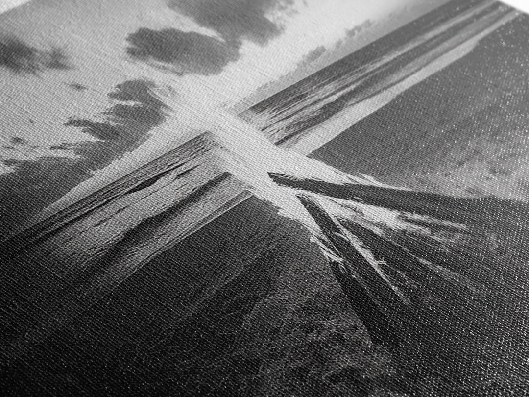 Bonfire On Beach, Coastal Wall Art, Moody Art, Extra Wide Art, Sunset Wall Art, Panoramic Art, Rustic Wall Art, Framed Canvas Print