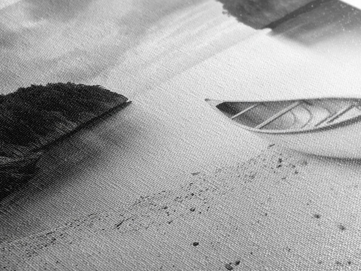 Rowboat, Seascape Painting, Nautical Wall Art, Extra Wide Art, Rustic Wall Art, Coastal Painting, Minimalist Art, Framed Canvas Print