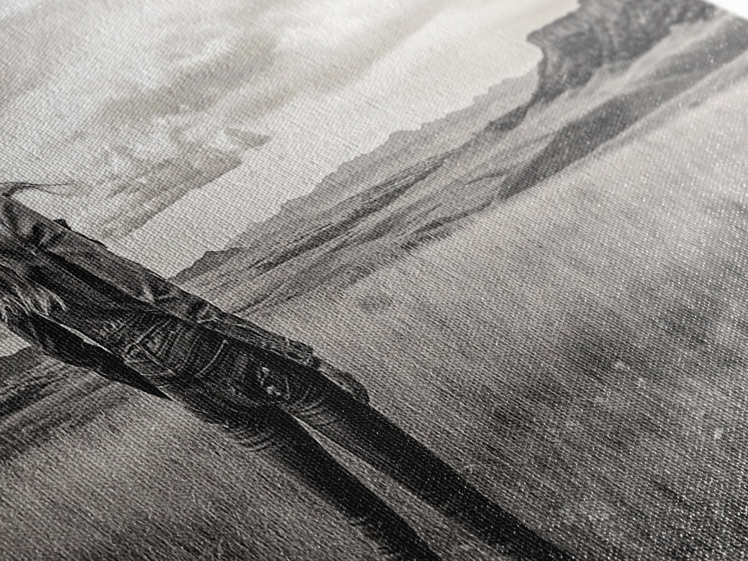 Black and White Cowgirl, western art, rustic decor, cowboy painting, southwest wall art, country art, black and white photography