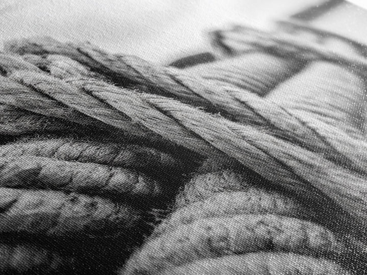 Nautical rope, rustic art, coastal decor, nautical wall art, maritime painting, extra wide art, panoramic painting, framed canvas print