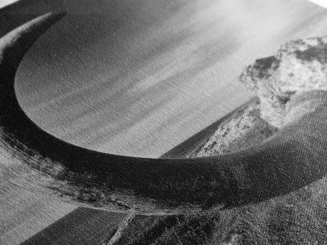 Ancient Horn, ozymandias art, rustic wall art, moody decor, nature landscape art, wabi sabi art, framed canvas print, farmhouse decor