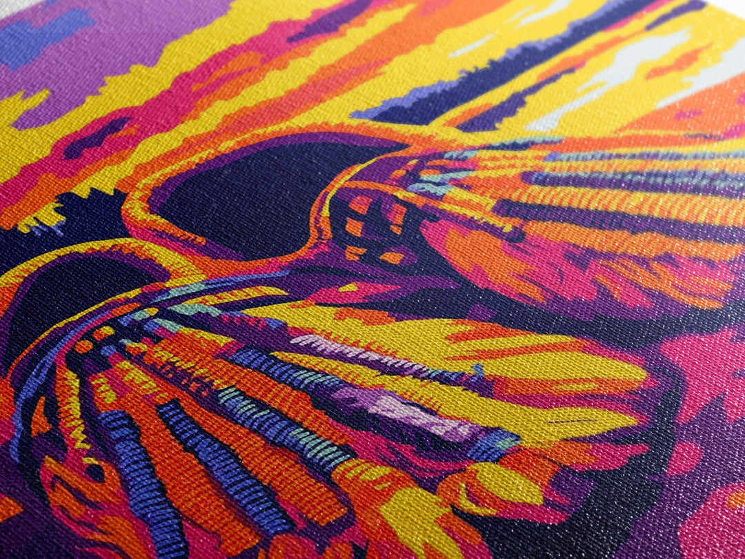 Beaded Moccasins Art, Southwest Wall Art, Pink Orange Wall Art, Boho Western Art, Framed Canvas Print, Rustic Home Decor