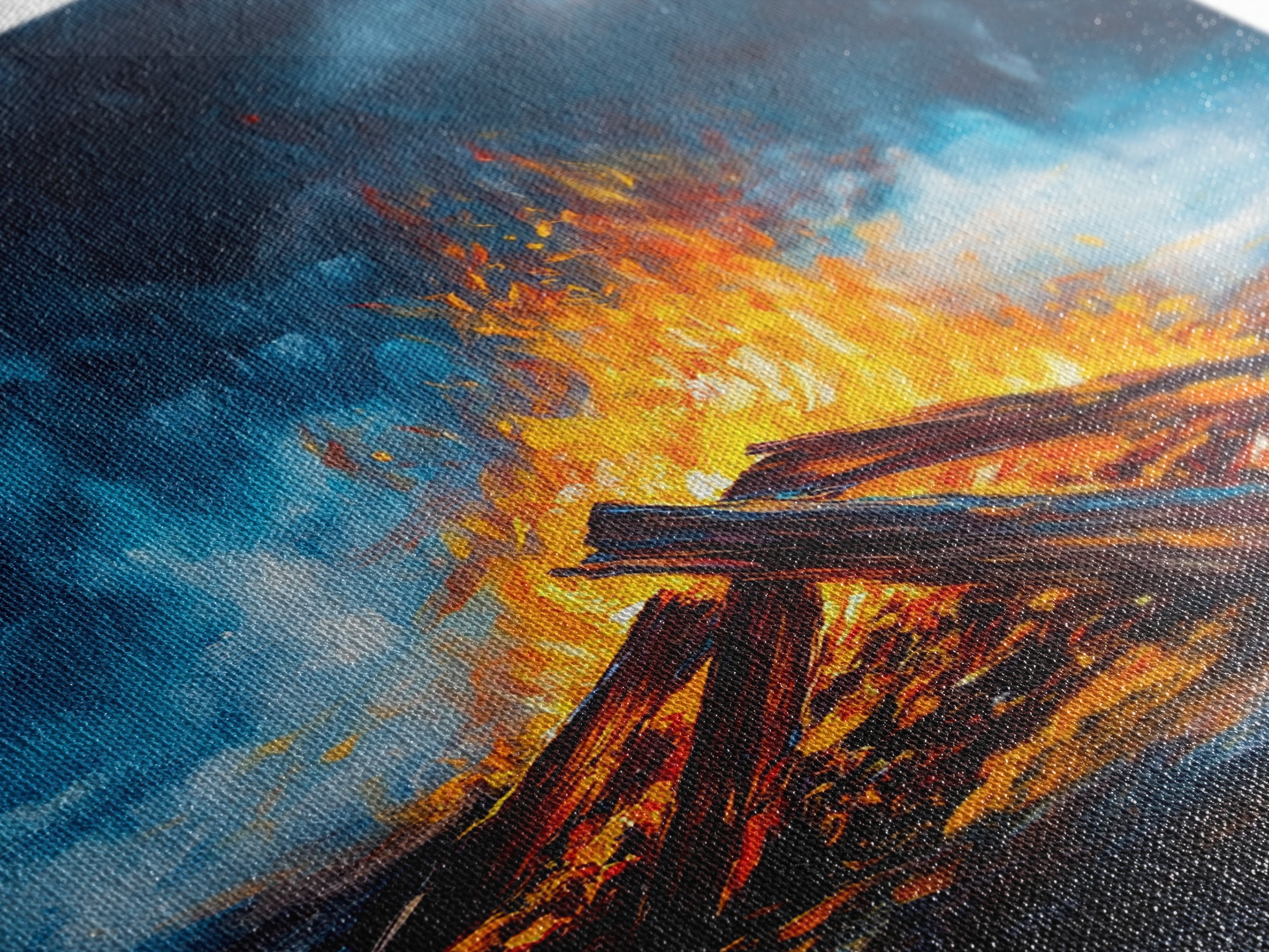 Bonfire Night, Moody Art, Rustic Decor, Canvas Print, Fire Art, Dark Romance Painting, Fall Wall Art, Cozy Living Room Art, Gift Idea