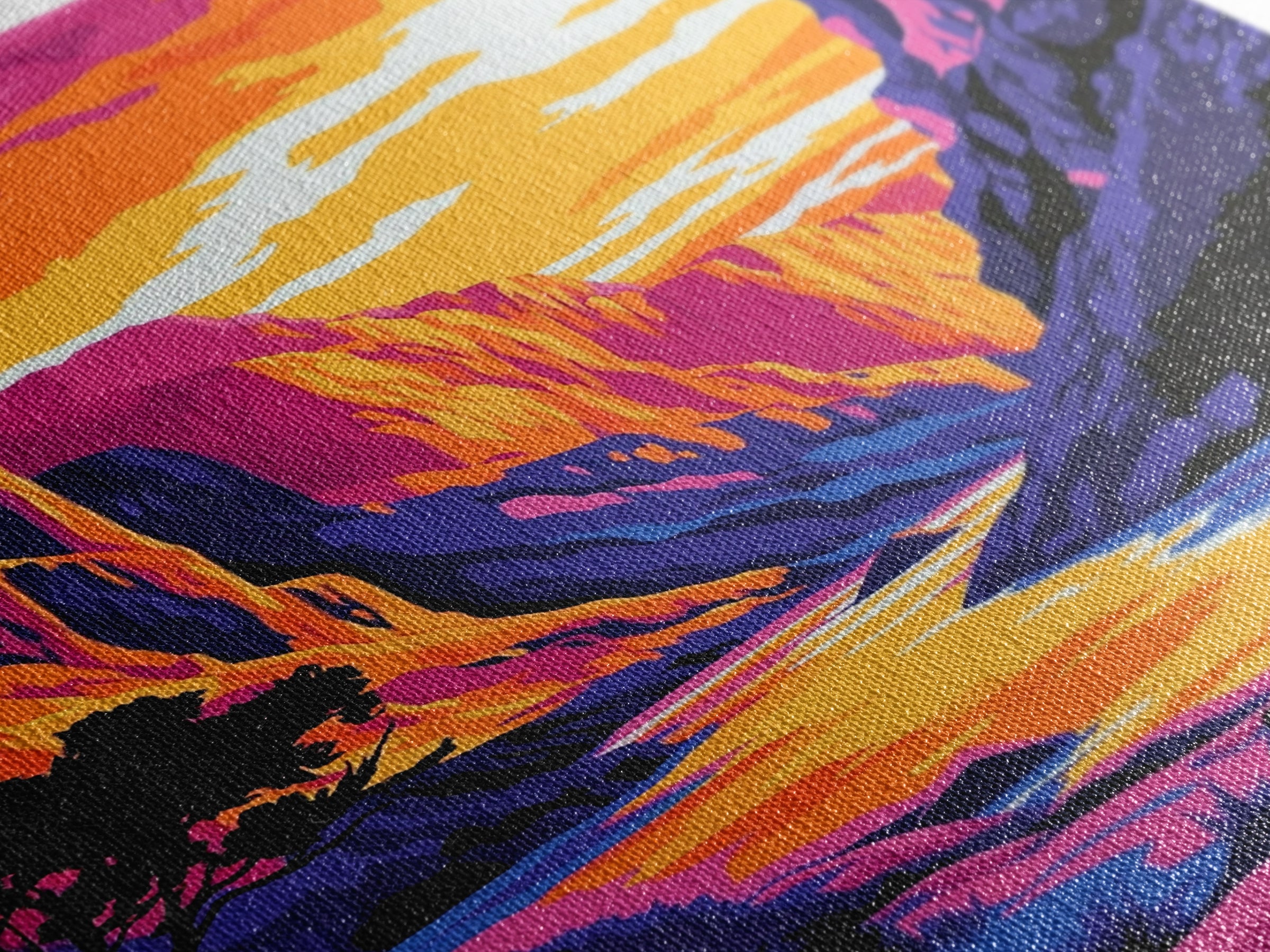 Canyon Sunset, Landscape Painting, Pink Orange Wall Art, Canvas Print, Southwest Wall Art, Nature Wall Art, Rustic Art, Gift Idea