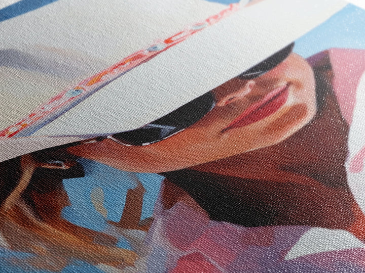 Cowgirl, Western Art, Rustic Decor, Coastal Cowgirl Wall Art, Canvas Print, Gift Idea For Her, Bedroom Art, Above Bed Wall Art