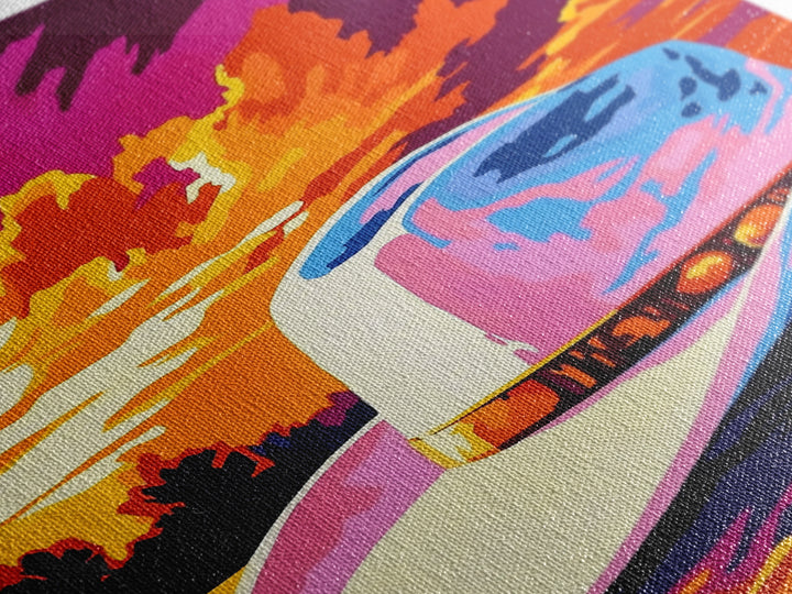 Cowboy Hat, Sunset Art, Rustic Wall Art, Pink Orange Wall Art, Canvas Print, Western Decor, Farmhouse Art, Above Couch Art