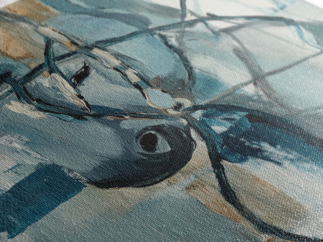 Abstract Horse, Moody Art, Horse Wall Art, Coastal Cowgirl Wall Art, Framed Canvas Print, Equestrian Decor, Rustic Art, Farmhouse Style