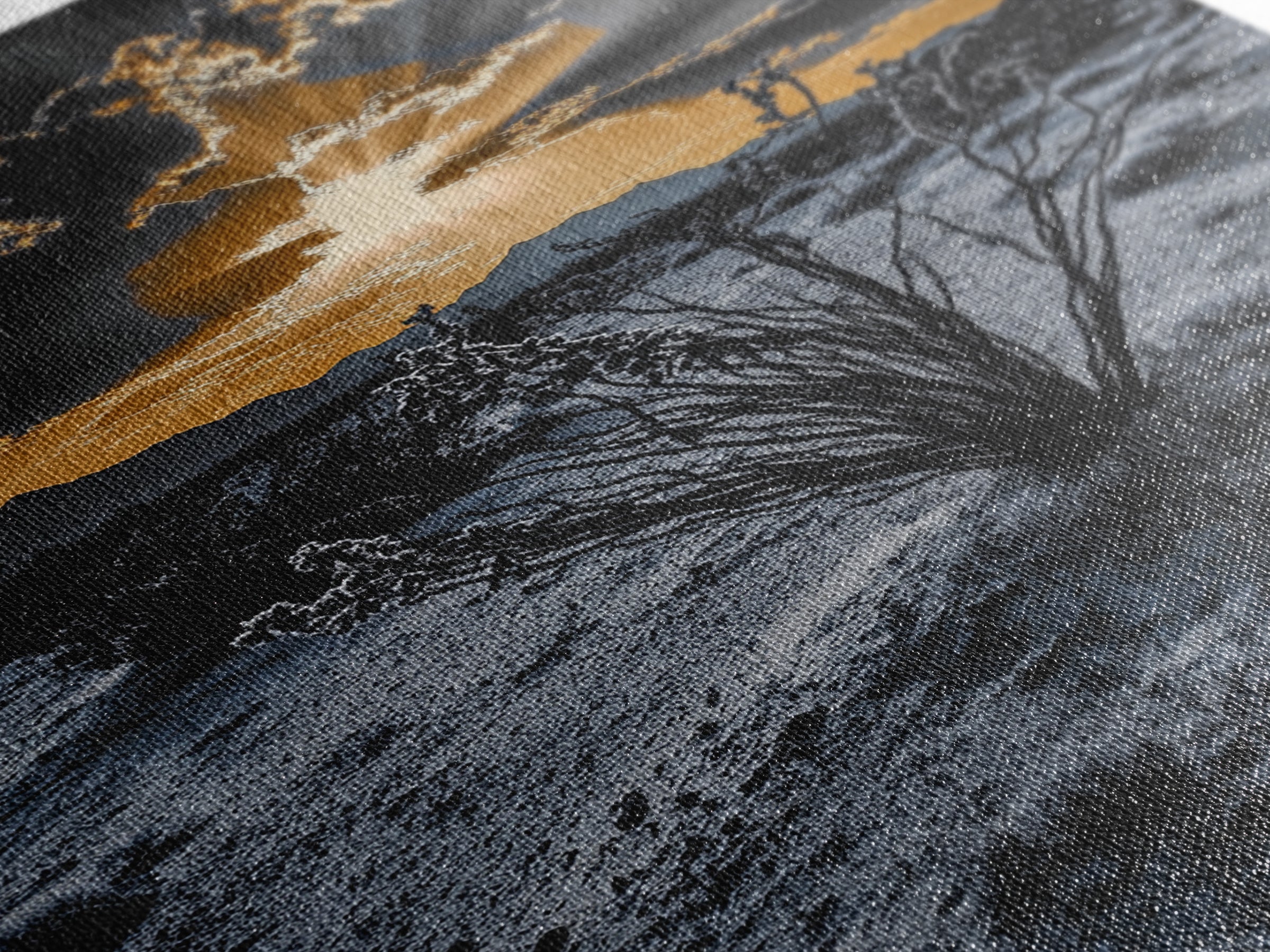 Desert Sunset, Joshua Tree Art, Moody Art, Southwest Wall Art, Landscape Painting, Rustic Art, Framed Canvas Print, Gift Idea