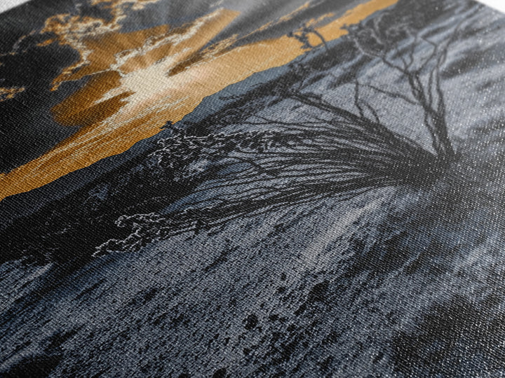 Desert Sunset, Joshua Tree Art, Moody Art, Southwest Wall Art, Landscape Painting, Rustic Art, Framed Canvas Print, Gift Idea