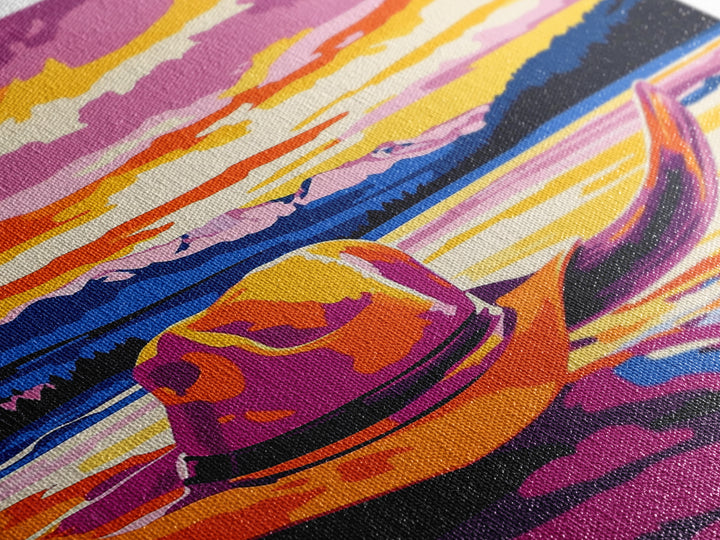 Cowgirl hat landscape, cowboy decor, rustic wall art, boho art, pink orange wall art, framed canvas print, western wall art, above bed art