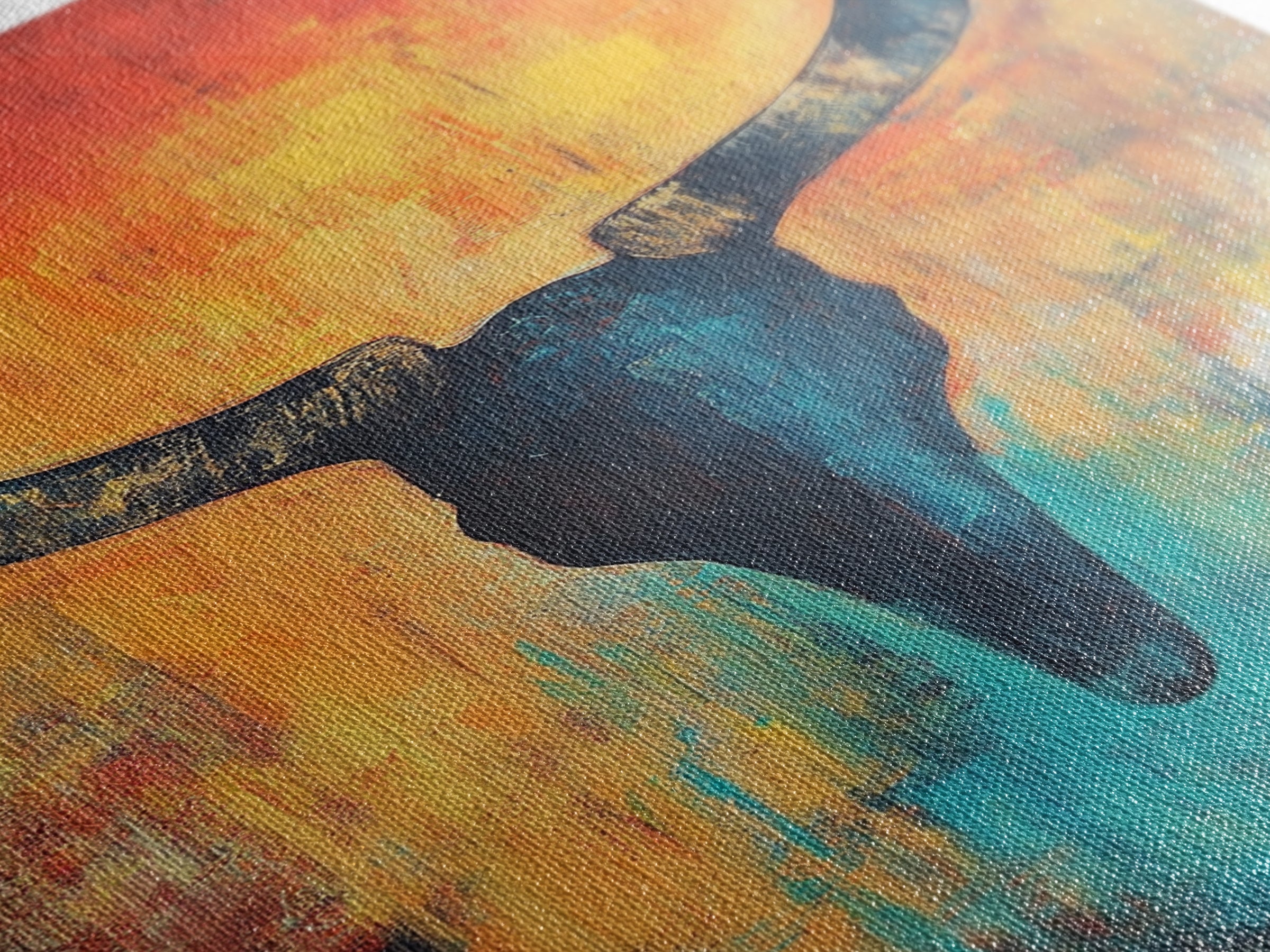 Bull skull painting, rustic wall art, western wall art, teal wall art, boho art, framed canvas print, farmhouse art, gift idea him