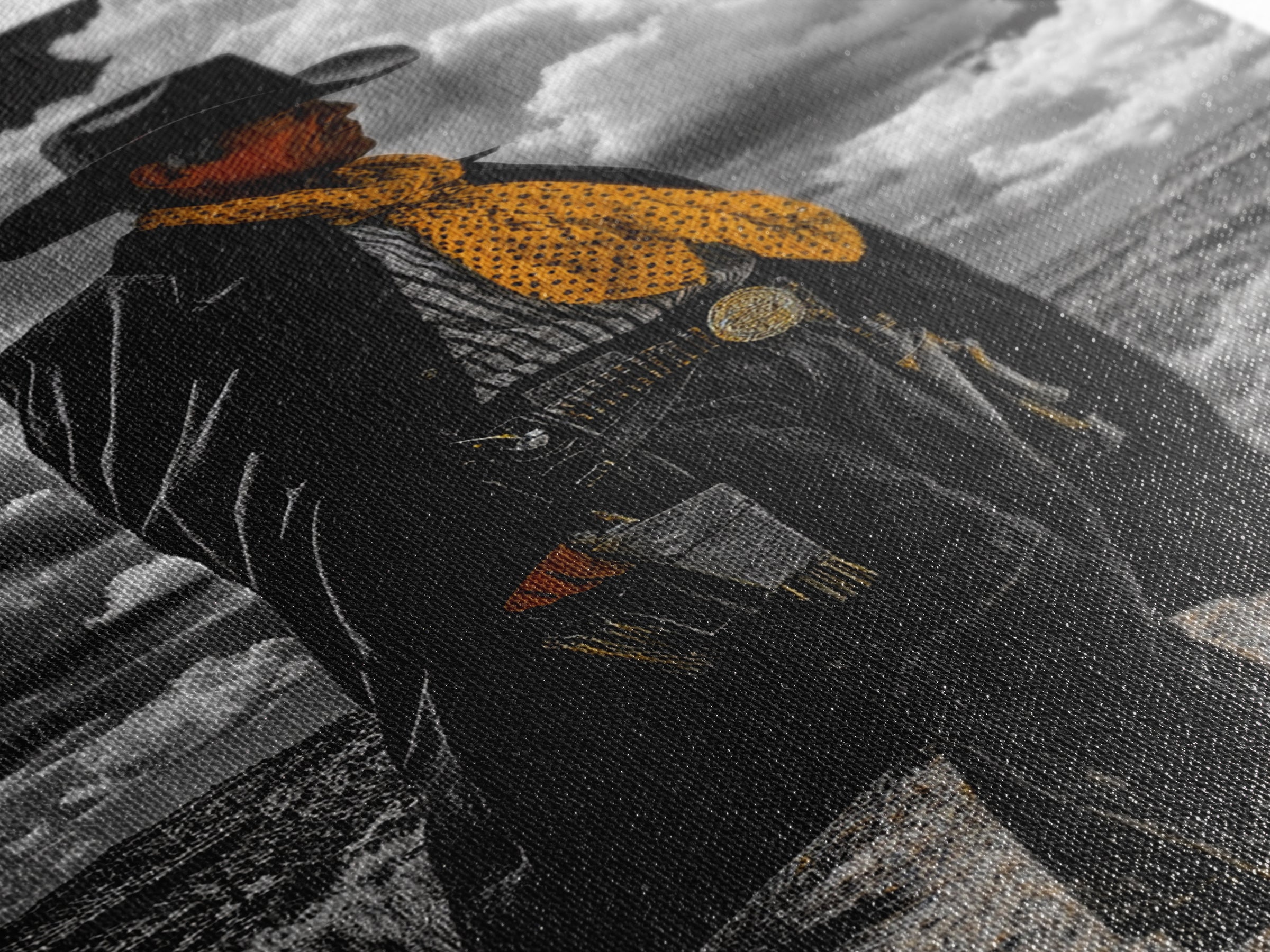 Cowboy Art, Western Wall Art, Black Cowgirl Painting, Southwest Decor, Moody Art, Rustic Home Decor, Framed Canvas Print, Gift Idea