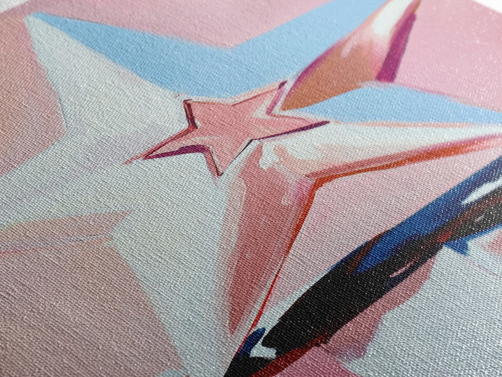 Pastel Star Painting, Light Pink Wall Art, Abstract Star Art, Whimsical Art, Matisse Wall Art, Canvas Print, Minimalist Art, Bedroom Art