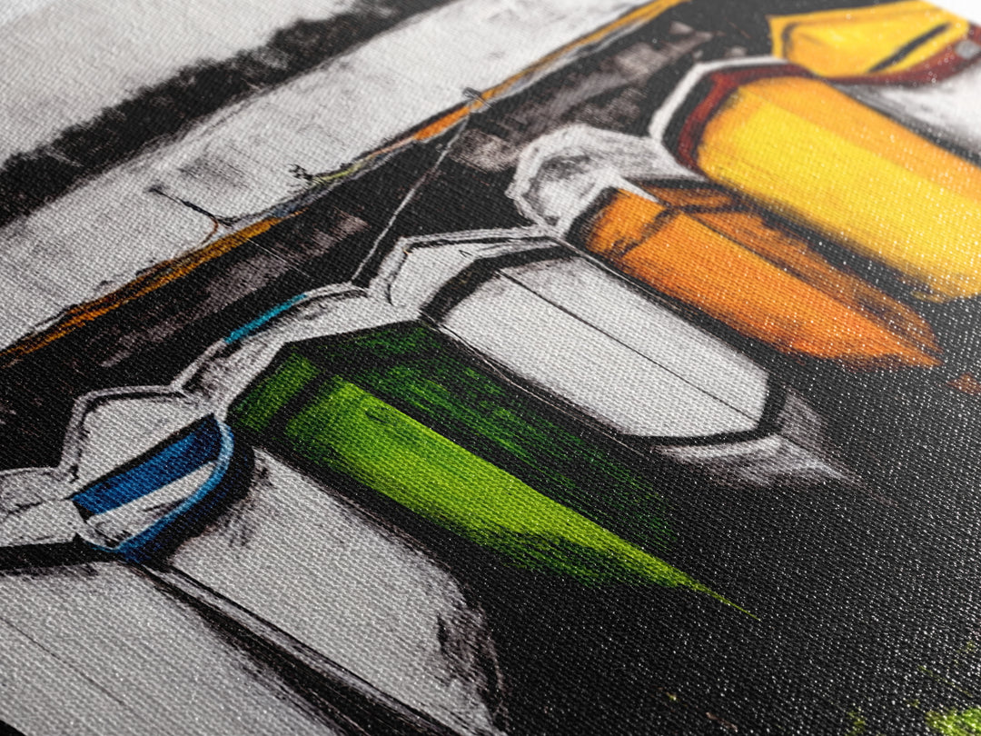 Boats at Dock, nautical painting, coastal wall art, rustic art, extra wide art, panoramic painting, above sofa art, Canvas Print