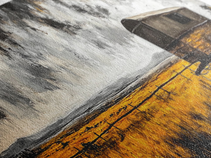 Covered Wagon, rustic art, farmhouse art, smoky mountain art, extra wide art, gift idea for him, above sofa art, Framed Canvas Print