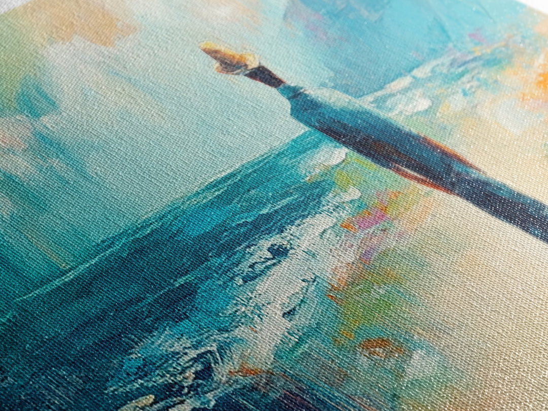 Coastal Wanderer, ocean painting, seascape painting, beach decor, nautical wall art, panoramic art, coastal landscape art, framed canvas print